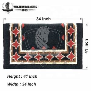 Meilleure vente Ranch Show Pad Personnalisable Logo Design Multicolore Nouvelle-Zélande Laine Serré Tissé Selle Cheval Couverture Tapis De Selle - Product Image 4