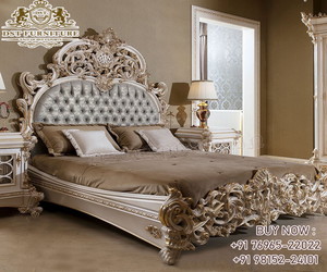 Royal Princess-cama de madera de teca tallada a mano, mesita de noche de madera de alta gama, exclusiva, tamaño King - Product Image 3