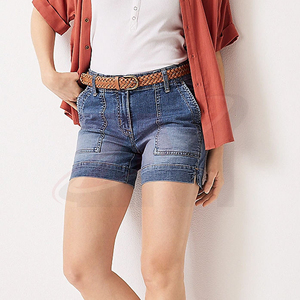 Shorts en jean pour femmes OEM, taille haute, décontractés, pour l'été, style streetwear, fabricant de vêtements sur mesure, usine OEM - Product Image 5