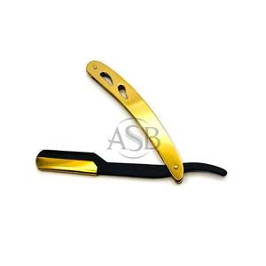 Black Gold Replaceable Blade Barber <b>Razor</b> Stainless Steel Blade Professional Barber <b>Razor</b> Salon Grooming Instrument for <b>Men</b> - Product Image 4
