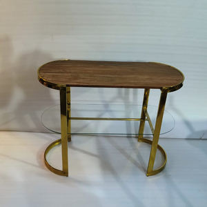 Modern Luxury Round Nesting <b>Coffee</b> <b>Table</b> <b>Set</b> Of 2 Elegant <b>Marble</b>-Look Top With Gold Metal Frame Space-Saving Center <b>Table</b> - Product Image 2