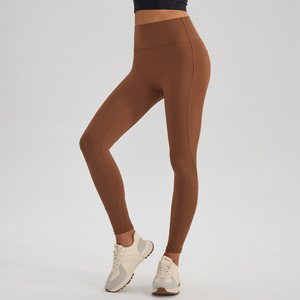 High Waist Seamless Elastic Waist <b>Shaping</b> Yoga <b>Leggings</b> Breathable Quick Dry Tight Workout Pants for Gym Running - Product Image 3