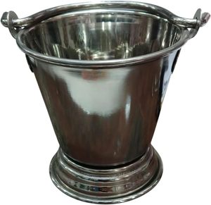 Seau en acier inoxydable de qualité supérieure, design martelé, compatible lave-vaisselle, écologique, pour servir, stocker les aliments, plats, maison - Product Image 2
