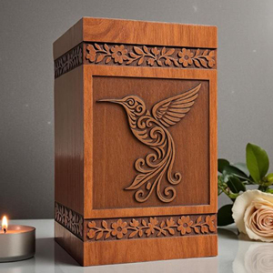 Hummingbird Rosewood Urn <b>Box</b>: Custom Engraved Memorial <b>Keepsake</b> Funeral Memorial <b>Keepsake</b> by AYAANS - Product Image 2