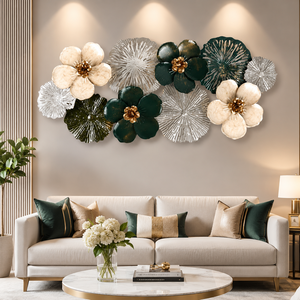 <b>Large</b> 3D Metal Flower <b>Wall</b> Art Layered Floral Sculpture for Living Room Bedroom Entryway Modern Home <b>Decoration</b> - Product Image 1