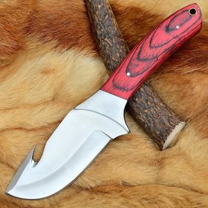 Cuchillo de desollar de acero al carbono hecho a mano con mango de madera y funda de cuero, logotipo personalizado, cuchillo de cocina para desollar ciervos y carnicero - Product Image 5