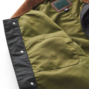 Veste en toile décontractée pour homme, manches longues, noire, automne-hiver, avec taille personnalisée et logo sur le devant - Product Image 4