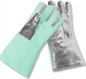 Heavy Duty Industrial Anti-Cut Heat Resistant Safety Gloves Aluminized Para Aramid Leather <b>Fire</b> & Heat Welding Protection - Product Image 5