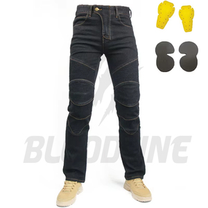 Men's Dark Blue Motorcycle Jeans With Knee <b>Padding</b> Waterproof Cotton Nylon Pants All Seasons Racing Wear - Product Image 4