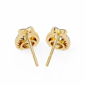 Yellow Gold Diamond <b>Stud</b> <b>Earrings</b> Round Brilliant Cut Prong Setting Classic Women's Engagement Jewelry - Product Image 2