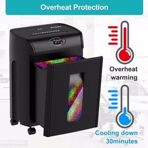 Déchiqueteuse de papier à coupe transversale 15 feuilles avec panier de récupération de 4,76 gallons, 3 modes de fonctionnement et niveau de sécurité P4 pour CD/cartes de crédit - Product Image 4