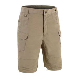 Shorts cargo pour homme, vert uni, taille mi-haute, fermeture boutonnée, séchage rapide, décontractés, style bermuda, avec plusieurs poches - Product Image 6