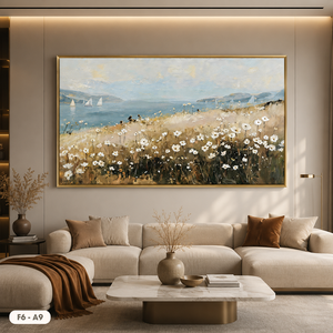 Custom Original Hand Painted Wildflower Field Oil Painting Modern F6-A9 Floral Canvas <b>Wall</b> Art <b>Large</b> Framed Home <b>Decor</b> - Product Image 3