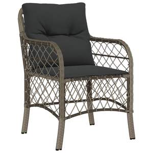 2pcs Gray Poly <b>Rattan</b> Patio <b>Chairs</b> with <b>Cushions</b> Patio Furniture Set - Product Image 4