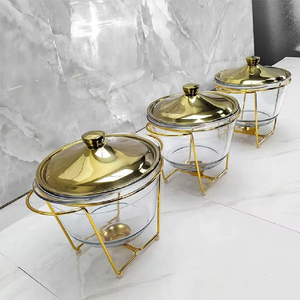 Plat à réchaud rectangulaire en acier inoxydable avec couvercle à enroulement et fenêtre en verre. Disponible aux prix de gros. - Product Image 6