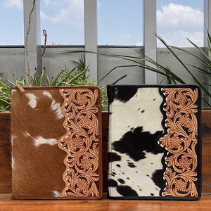 Classeur à anneaux multifonctionnel de luxe en cuir de vachette fait à la main avec fermeture éclair pour affaires et usage personnel - Product Image 4