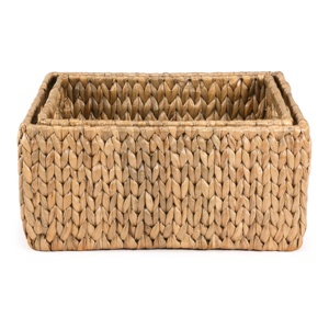 Kitchen pantry storage <b>containers</b> natural rectangle water hyacinth vanity baskets for home decor - Product Image 5