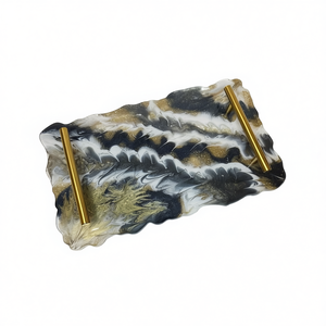Handmade Resin Serving Tray High Quality <b>Decorative</b> Epoxy Tray for Snacks Drinks Tabletop Dcor for Parties - Product Image 2