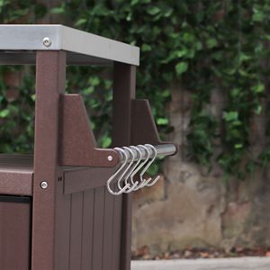 HDPE carrello di stoccaggio cucina esterna 304 in acciaio inox Top Barbecue/Grill tavolino carrello Patio giardino preparazione cucina pranzo - Product Image 5