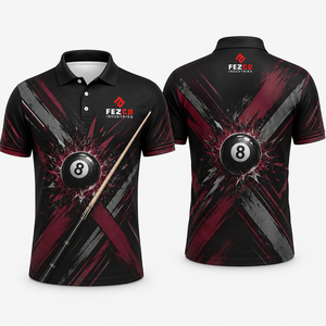 100% Polyester Men's Billiard for Shirt <b>Canvas</b> Fabric Customizable Sublimation Design Quick Dry OEM Customization - Product Image 2