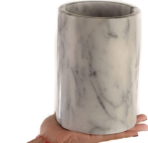 Cubo de Hielo de Mármol Blanco de Alta Calidad con Perilla Dorada, Estilo Minimalista para Decoración de Bar, Hogar y Fiestas - Product Image 5