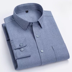Camisa de Vestir de Manga Larga para Hombre, con Estampado Heather, Cierre de Botones, Corte Entallado, 100% Algodón, Cuello Clásico, Formal, para Negocios - Product Image 3