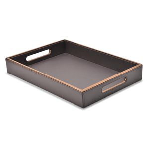Plateau de service rectangulaire en cuir pour table à manger, décoration intérieure, service et rangement pour les fêtes - Product Image 1