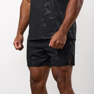 Shorts de sport décontractés pour hommes, longueur genou, été-automne, séchage rapide, respirants, écologiques, avec cordon de serrage, confortables, couleur unie, service OEM - Product Image 1