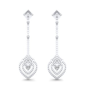 REYES Factory Wholesale Price 925 <b>Sterling</b> <b>Silver</b> <b>Heart</b> Shape 1.3Ct Lab Grown Diamond Drop <b>Earrings</b> For Women Wedding Jewelry - Product Image 4