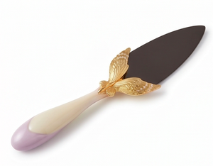 Butterfly Ceramic Handle Cake Server Stainless Steel Irregular Shape Perfect For Special Occasions And Home Entertaining - Product Image 1