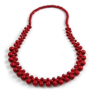 Colliers de mode faits à la main, grands colliers de perles rondes en résine de style africain - Product Image 1