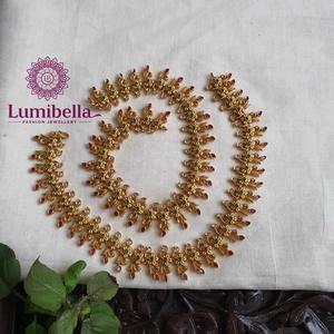Gold Plated Stainless Steel Charm Anklet with Rhinestone and Crystal-Waterproof Wedding Beach Jewelry - Product Image 2
