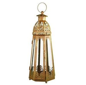 Simple Pleasant Looking Selling Metal & Glass Home Decor Hanging <b>Lantern</b> in Gold Finish <b>Candle</b> <b>Lantern</b> for Outdoor & Garden - Product Image 1