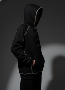 Custom Rhinestone Embellished Zip Hoodie Men Oversized 480gsm Acid Wash Heavyweight French Terry Streetwear ODM - Product Image 3