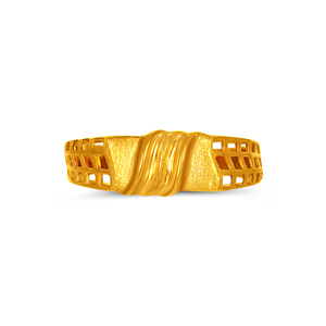 Sculpted Grid <b>Men</b> Gold <b>Ring</b> Premium Matte Finish Gold Plated Geometric Wide Band <b>Ring</b> <b>for</b> Women Elegant Statement Finger Jewelry - Product Image 3