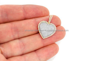 Collar con Colgante de Corazón con Diamantes Cultivados en Laboratorio en Oro Sólido de 10K, Estilo Hip Hop, Joyería Fina para Regalos del Día de San Valentín - Product Image 6