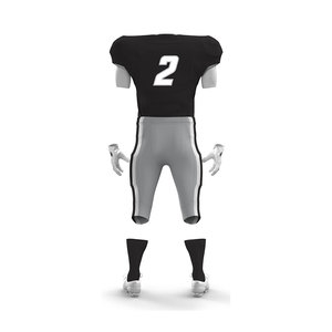 Conjunto de Uniforme de Fútbol Americano Negro Personalizado – Jersey y Pantalones Sublimados, Transpirables, para Entrenamiento y Juego en Equipo - Product Image 3