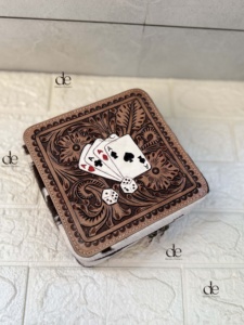 Latest Fashion Hand <b>Tooled</b> Leather <b>Big</b> Size Jewelry Storage <b>Box</b> Organizer Handmade Makeup <b>Box</b> Square Cowhide Organizer <b>Box</b> - Product Image 5