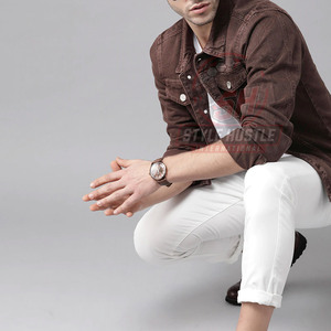 Veste en jean unie décontractée pour homme 2026 – Nouvelle mode streetwear confortable pour l'hiver - Product Image 4