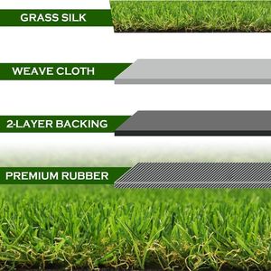 Tappeto in Erba Sintetica Realistica 3ftx32ft 0.8in per Interni/Esterni con Fori di Drenaggio, Prato Artificiale per Paesaggistica - Product Image 4