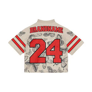 Camisetas de fútbol vintage con LOGO personalizado para grandes pedidos, estampado de letras, camisetas de malla de fútbol, camisetas de malla sublimadas, camisetas de fútbol de corte holgado - Product Image 3