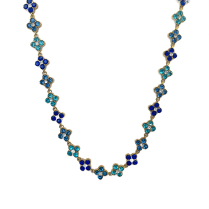 YE650-S470-9625-4 Women's Gold Plated Crystal <b>Statement</b> <b>Necklace</b> with Flower Design for Everyday Wear - Product Image 2