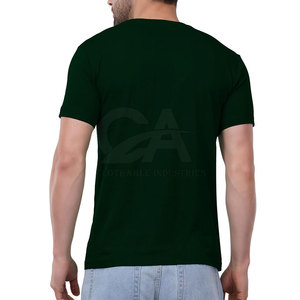เสื้อยืดคอกลมแขนสั้นสีเขียวเข้มสำหรับผู้ชาย ลายคริสต์มาส ผ้าฝ้าย 100% ระบายอากาศได้ดี พรีเมียม สกรีนโลโก้ด้านหน้า - Product Image 6