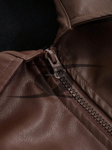 Veste de motard en cuir de vache véritable, imprimé en velours côtelé, personnalisable, pour femme - Product Image 5