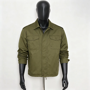 Chaqueta Cortavientos con Capucha para Hombre, Color Verde Oliva, Corte Regular, Estilo Casual, Color Sólido, Múltiples Bolsillos, Tejido de Poliéster, Estilo Otoñal - Product Image 4