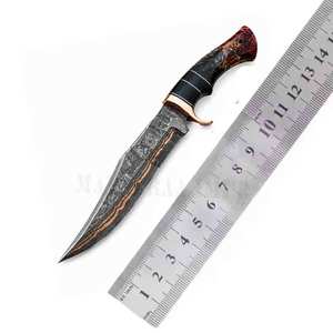 Couteau Bowie à lame fixe de chasse en damas cuivré avec garde-couteau en cuivre, directement du fabricant - Product Image 6
