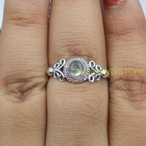 Natural Labradorite Gemstone 925 Sterling <b>Silver</b> Handmade Filigree <b>Ring</b> <b>Statement</b> <b>Ring</b> for Women Boho Vintage Designer Jewelry - Product Image 4