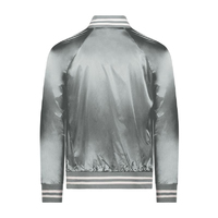 Blouson Bomber Homme en Soie Satinée de Haute Qualité, Blouson Bomber Matelassé en Satin, Col Montant Brodé, Blouson Bomber Décontracté Personnalisé