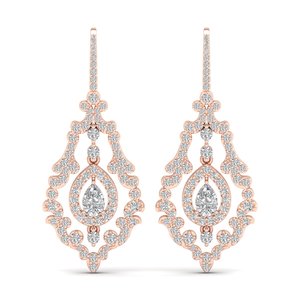 Pendientes REYES de Diamantes Cultivados en Laboratorio CVD de Corte Pera de 2.8 Quilates, Calidad Premium, Oro Sólido de 14K, Joyería Colgante Personalizada - Product Image 2