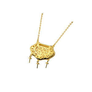 Collar con Colgante de Plata S925 con Cierre de Seguridad de 3 Cuentas, Cadena para Clavícula Infantil, Cuentas de Perlas Múltiples, Componentes de Joyería Vacíos para DIY - Product Image 5